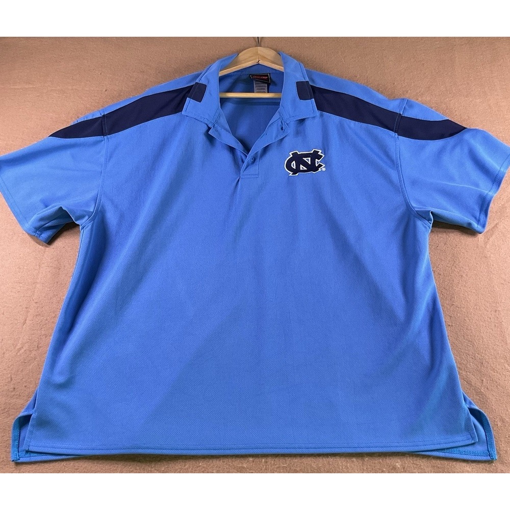 Genuine Stuff UNC North Carolina Tar Heels Polo Shirt Mens XL Blue Mesh Golf